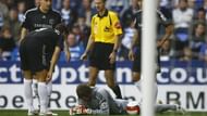 Cech after the collision with Reading's Stephen Hunt